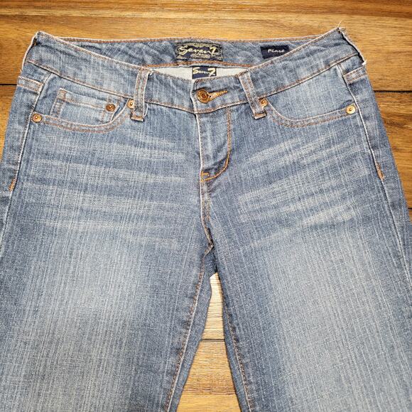 Seven7 Medium Wash Flare Denim Jeans - Size 27 - Picture 2 of 6